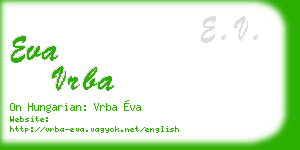 eva vrba business card